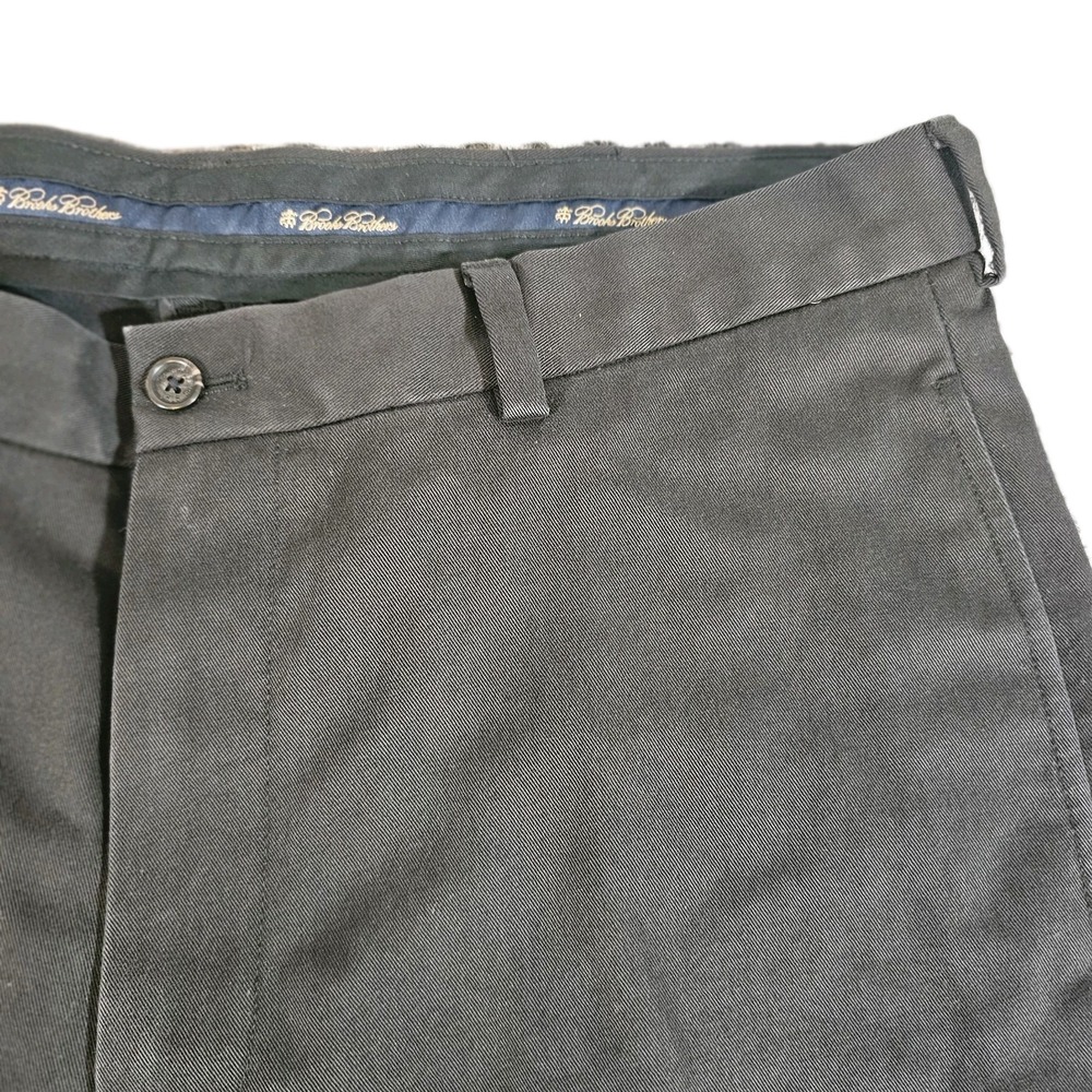 Brooks Brothers Pants Men's 36x32 Black Advantage Chino Hudson Cotton Flat Front